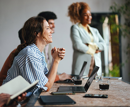 Group of people in a business meeting.