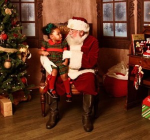 Child on Santa's lap.